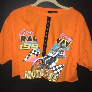 Orange cutout crop top